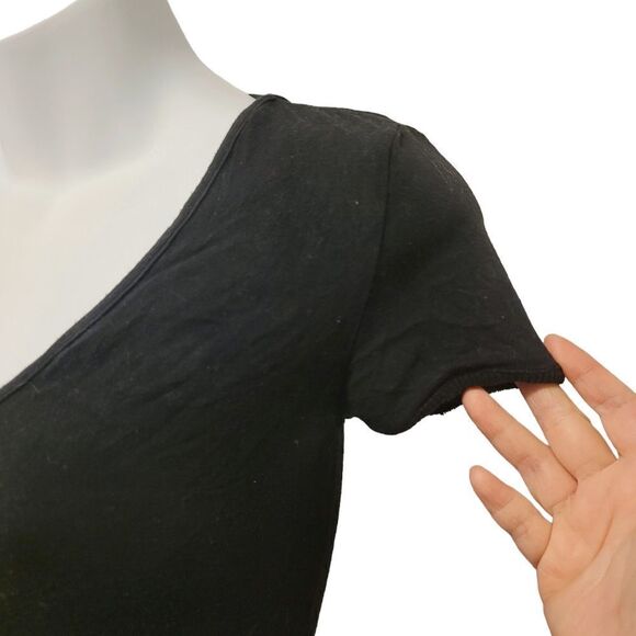 3/$20Vintage Y2K Black Plain Top Blouse Size: Small - Picture 4 of 5